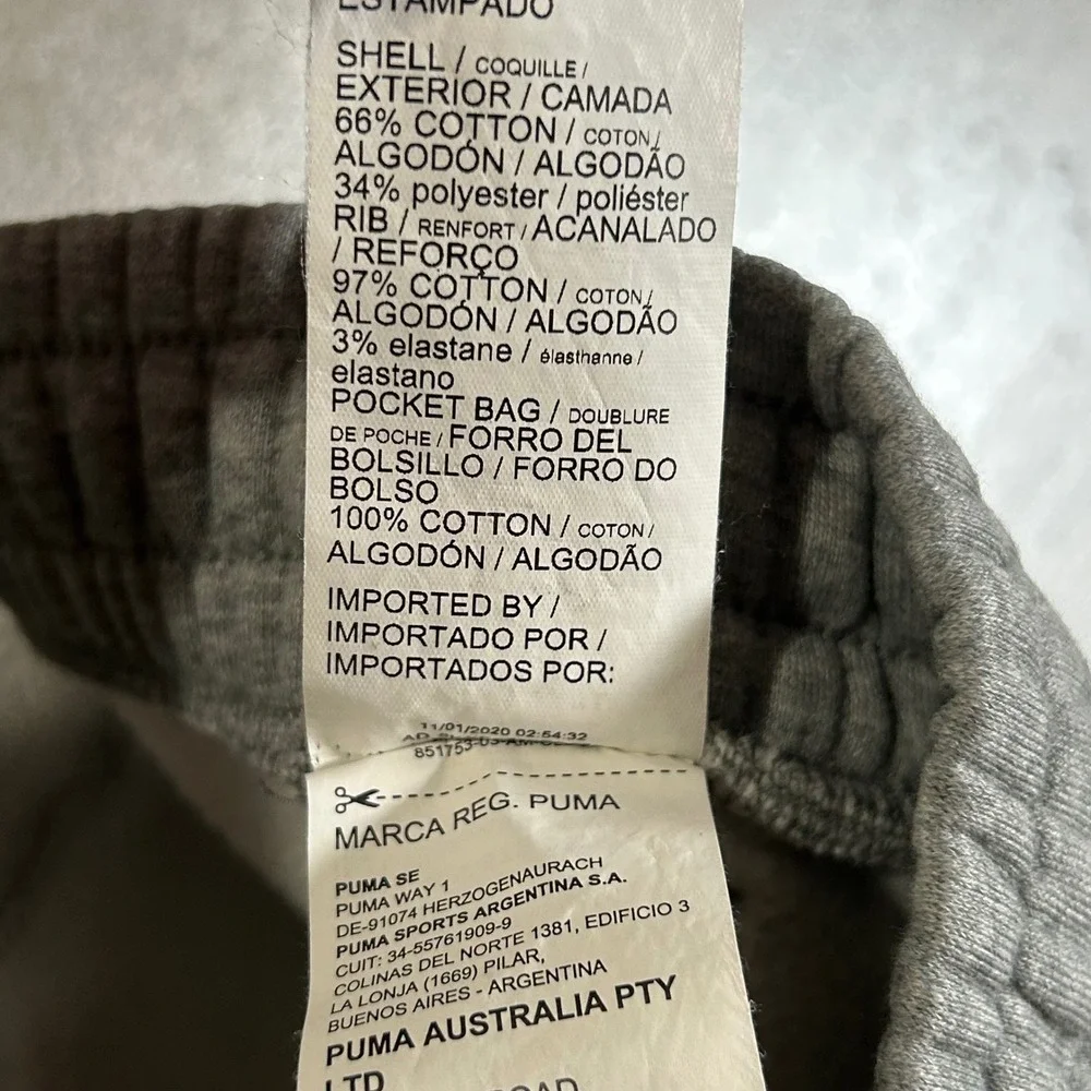 Puma Mens Essentials Heather Grey Fleece Jogger Sweatpants XL 851753-03